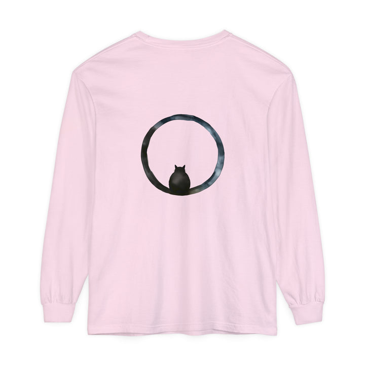 Black long sleeve unisex t-shirt with a mesmerizing sphere design