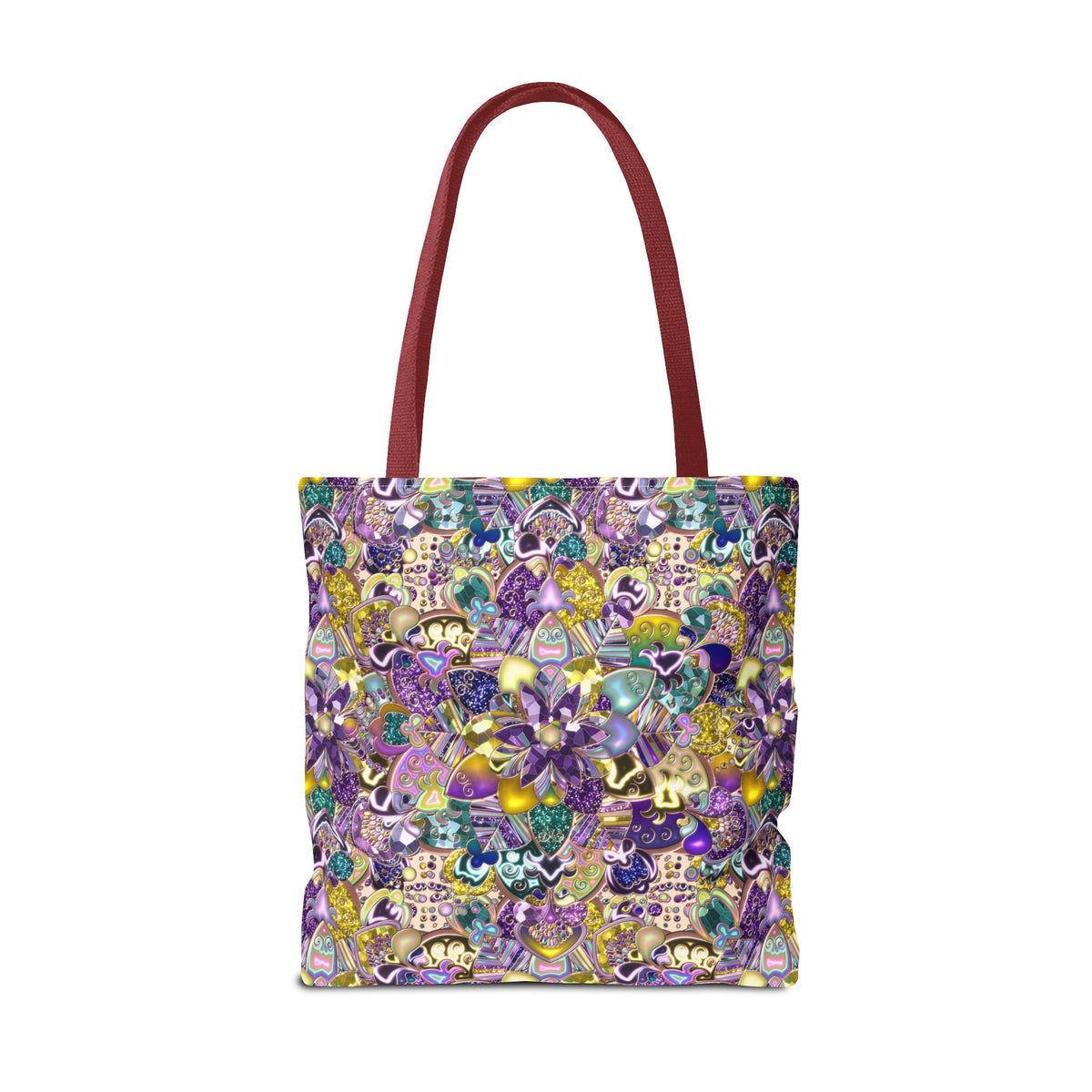 Colorful Purple Floral Pattern Tote Bag