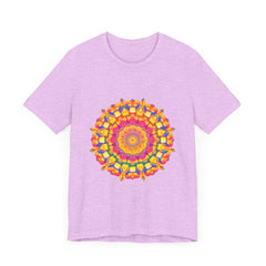 Vibrant and detailed mandala tee shirt with intricate and colorful pattern
