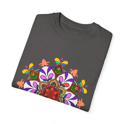 Unisex Mandala T-Shirt made with 100% Ring-Spun Cotton, featuring Hand-Drawn Mandala Art and Garment-Dyed for Extra Comfort