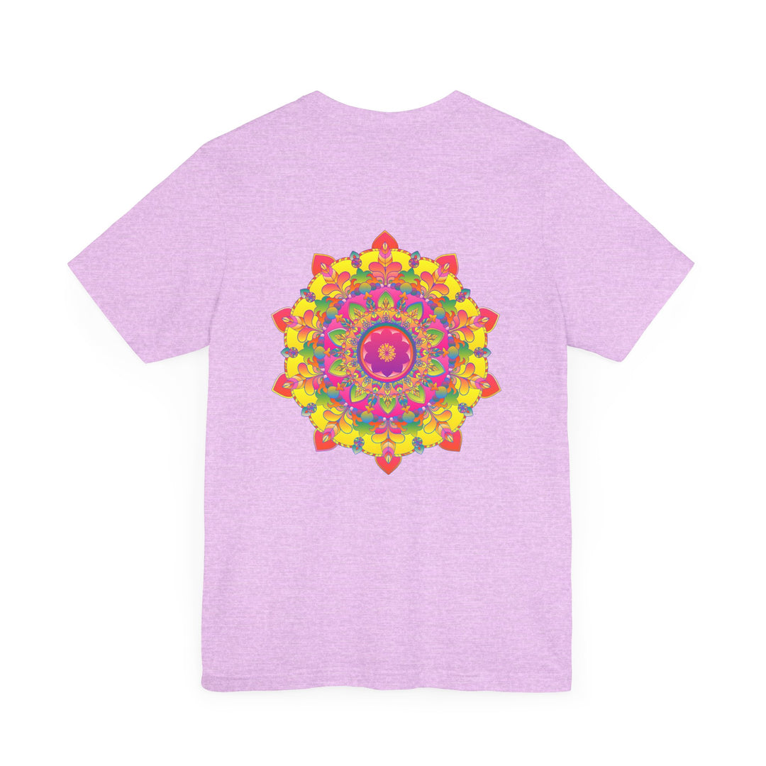 Vibrant Mandala Tee with intricate spiritual design promoting peace and harmony