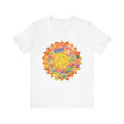 Vibrant and detailed Intricate Mandala Tee showcasing a beautiful blend of colorful patterns, bringing a sense of peace and serenity