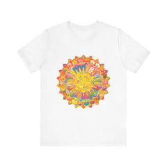 Vibrant and detailed Intricate Mandala Tee showcasing a beautiful blend of colorful patterns, bringing a sense of peace and serenity