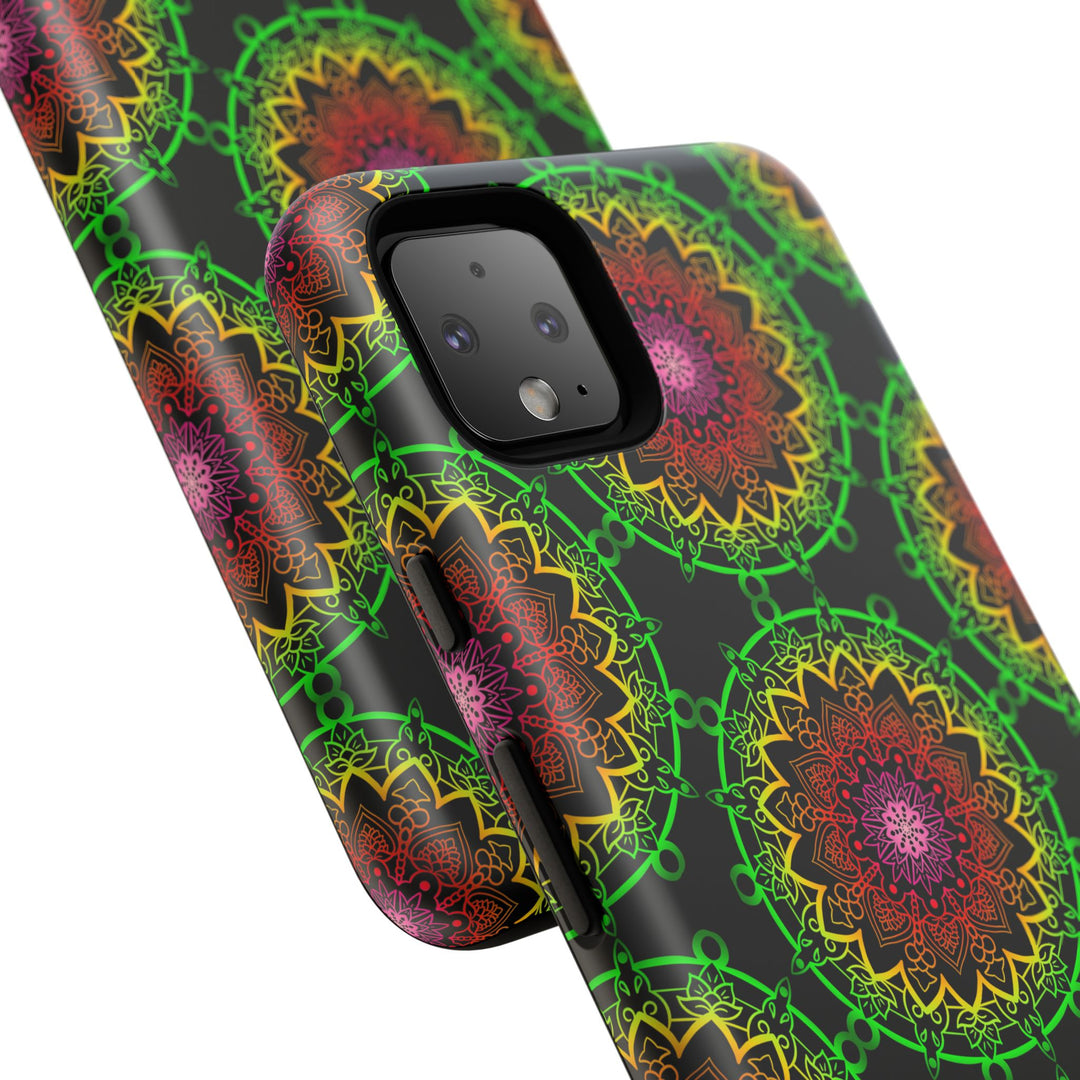Artistic Mandala Phone Case with Bold Patterns and Modern Flair