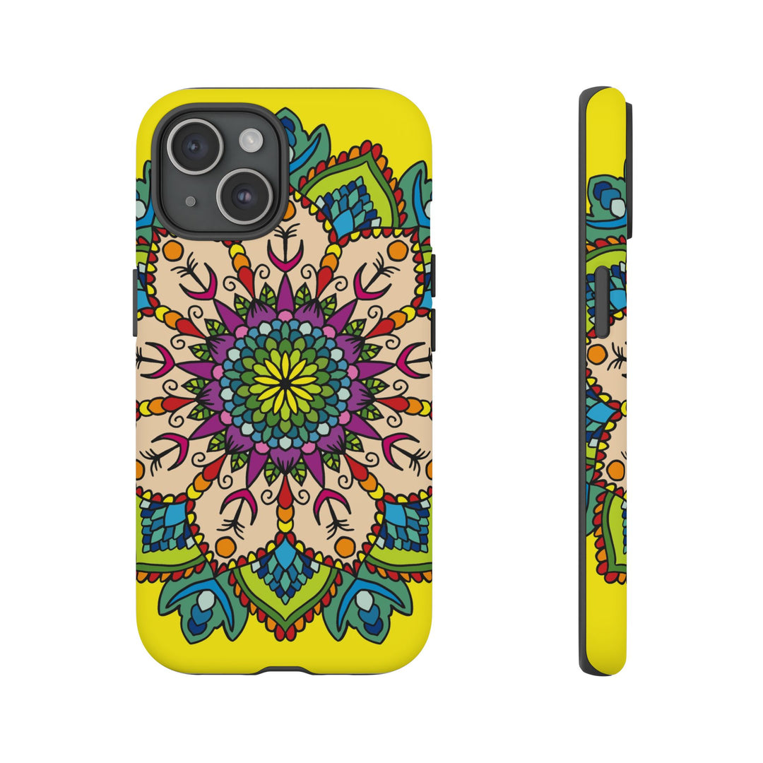 Intricate Floral Yellow Phone Case for Bold Protection and Style