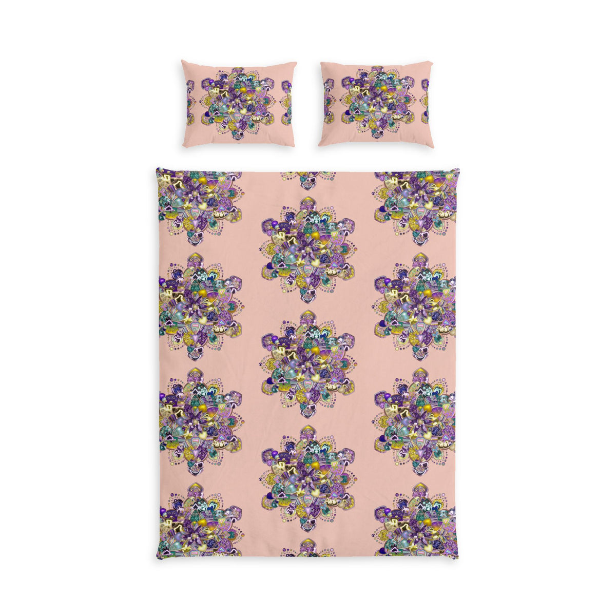 Pink Jewel Floral Cotton Bed Set