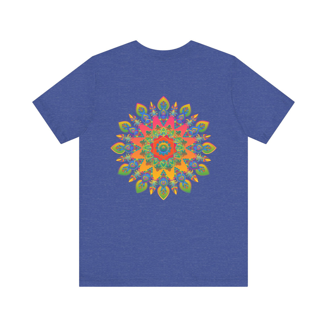 Colorful mandala design t-shirt with spiritual and peaceful vibes for a psychedelic fashion statement