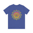Colorful mandala design t-shirt with spiritual and peaceful vibes for a psychedelic fashion statement