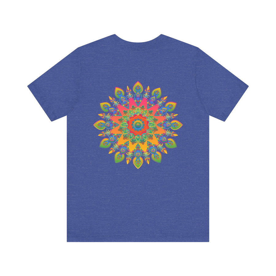 Colorful mandala design t-shirt with spiritual and peaceful vibes for a psychedelic fashion statement