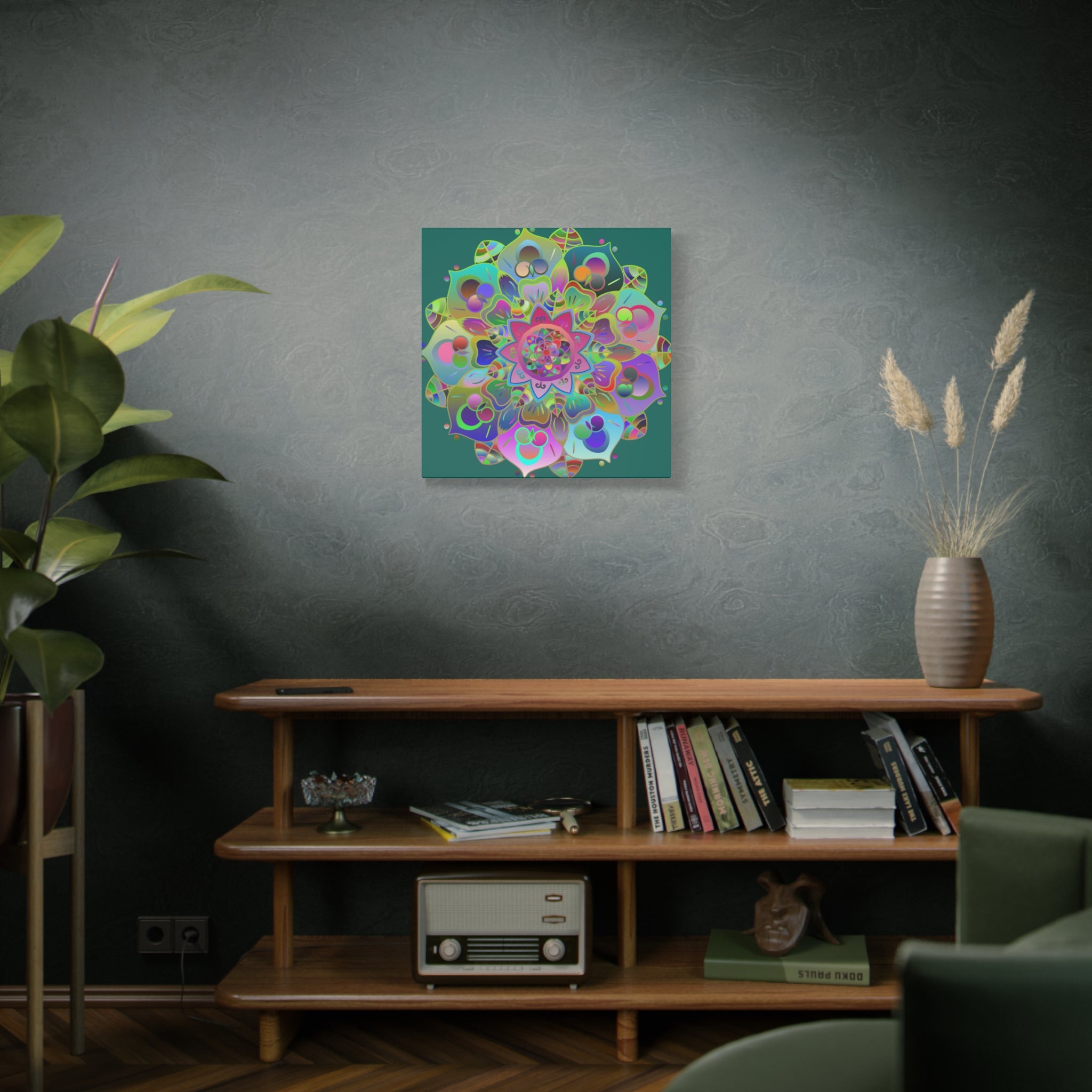 Vibrant Mandala Matte Canvas Wall Art — Colorful Boho Stretched Canvas