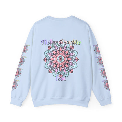 A comfortable and stylish unisex crewneck sweatshirt featuring a heartwarming Mother-Daughter Bond design, perfect for gifting to your mom on her birthday