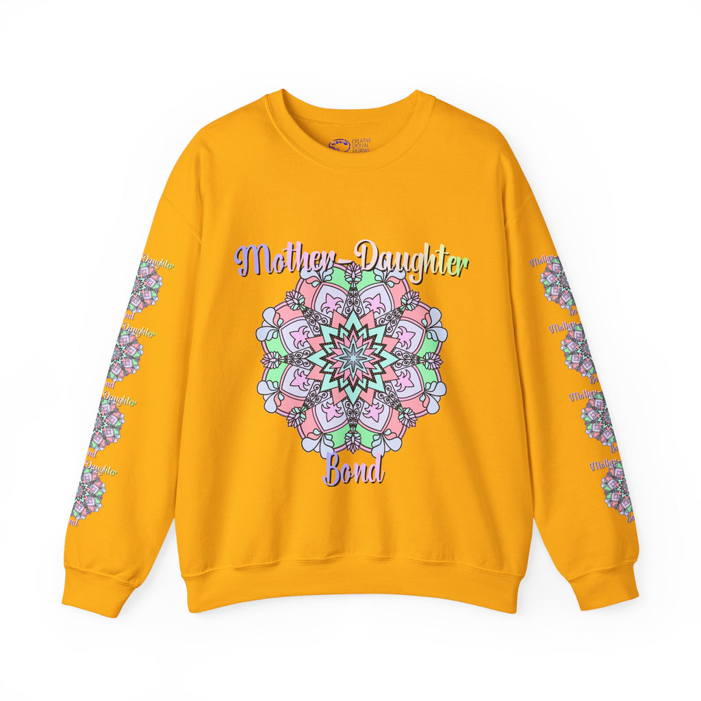 Felpa Girocollo Legame Madre-Figlia — Regalo di Famiglia Mandala Floreale