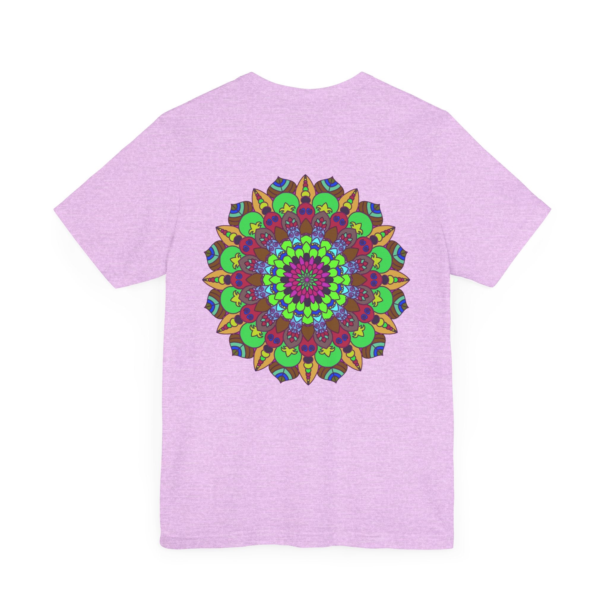 Stunning mandala t-shirt with vibrant colors and peaceful message