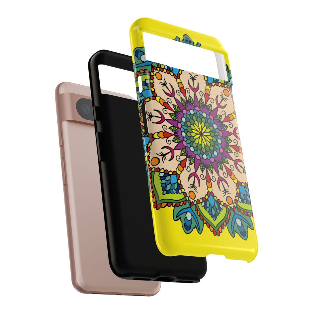 Intricate Floral Yellow Phone Case for Bold Protection and Style