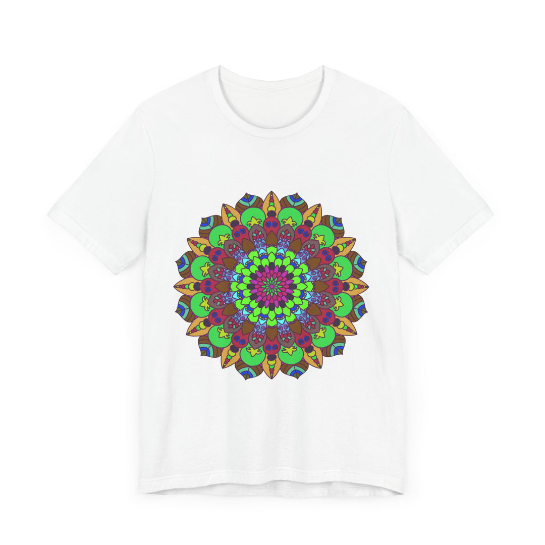 Vibrant Mandala Tee featuring a cosmic and interconnected design, perfect for adding a pop of color and spirituality to your wardrobe