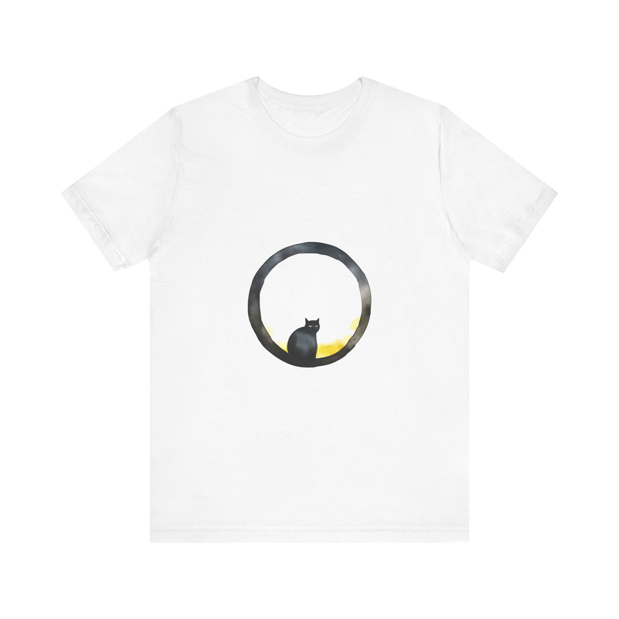 Black Cat Moon Tee featuring whimsical design, perfect for adding a touch of style to your outfit