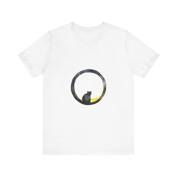 Black Cat Moon Tee featuring whimsical design, perfect for adding a touch of style to your outfit