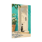 Sunlit Doorway Cat Canvas Wall Art