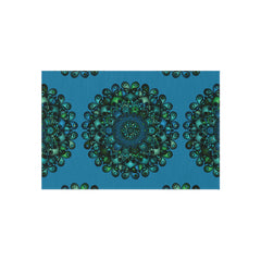 Blau-grüner Mandala-Outdoor-Teppich — Wetterfeste Terrassenmatte
