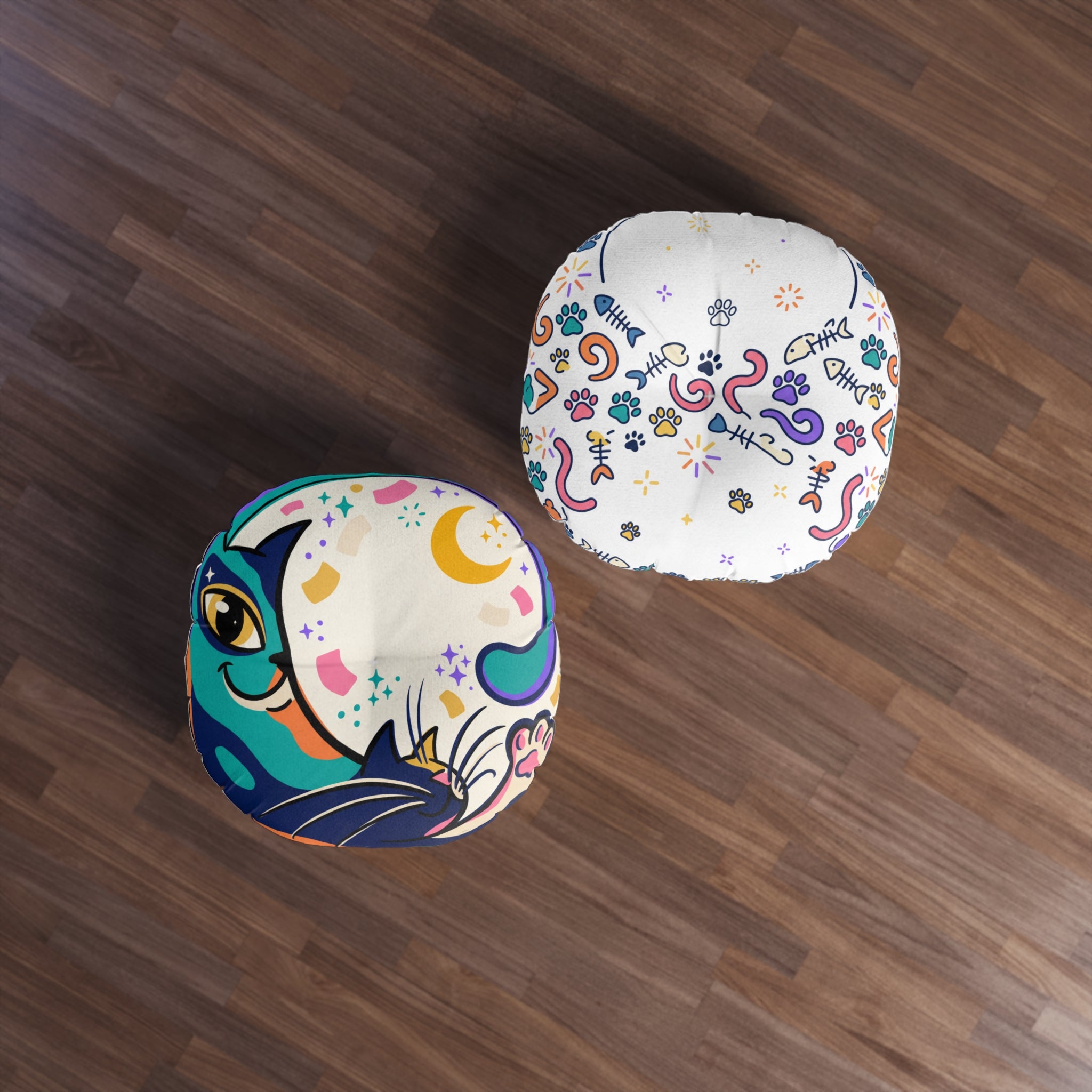 Crescent Cat Cozy Floor Pillow