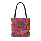 Colorful Mandala Tote Bag – Boho Psychedelic All-Over Print