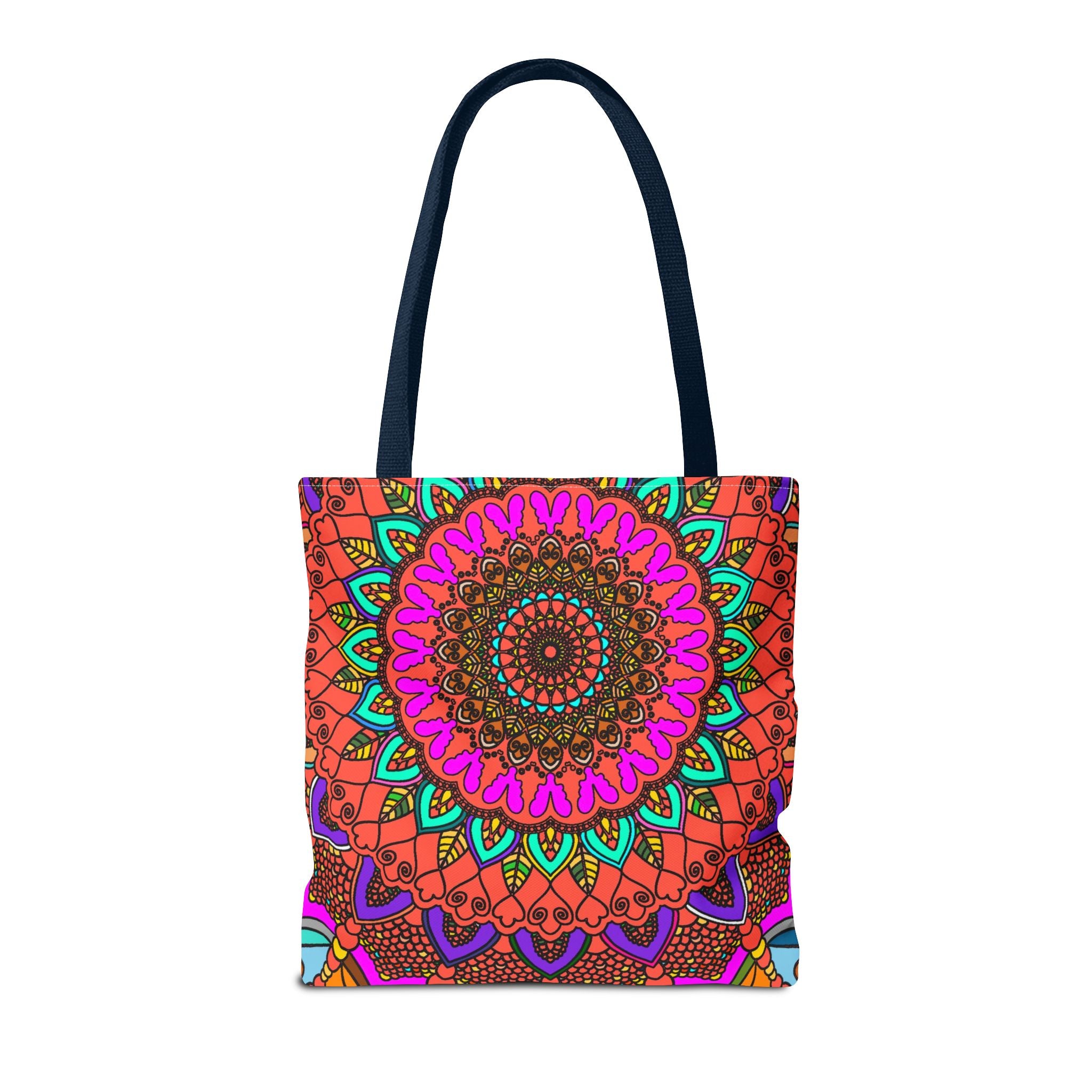 Borsa tote con mandala colorati – Stampa all-over in stile boho psichedelico