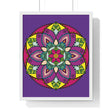 Vertical framed poster featuring a hand-drawn purple mandala art, perfect for mindfulness and yoga enthusiasts