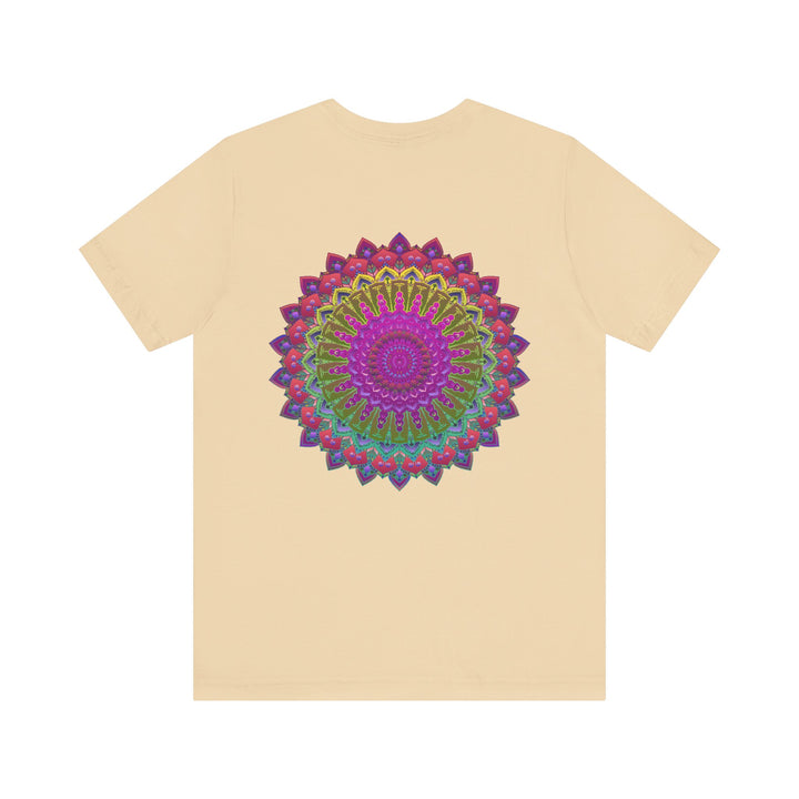 Stylish and meaningful tee with a vibrant mandala symbol for peace