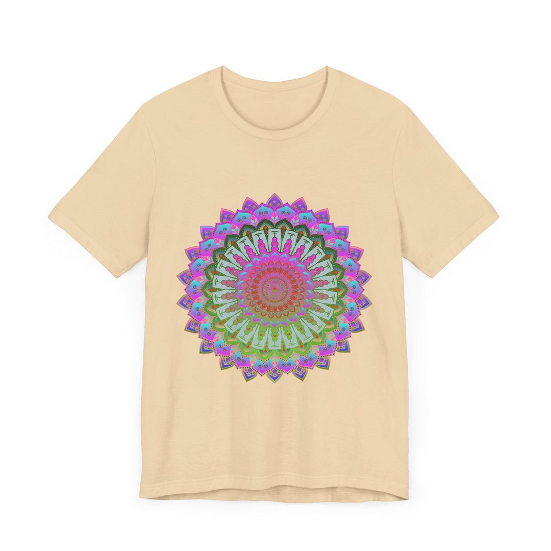 Vibrant mandala t-shirt featuring intricate and colorful design for stylish statement