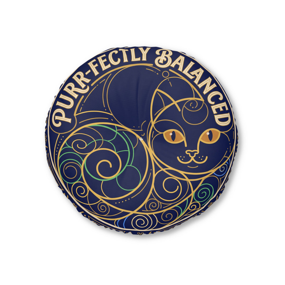 Purr-fectly Balanced Sacred Geometry Cat Floor Pillow