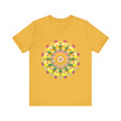 Vibrant Mandala Tee featuring intricate spiritual design, promoting peace, harmony, and positive energy for the wearer