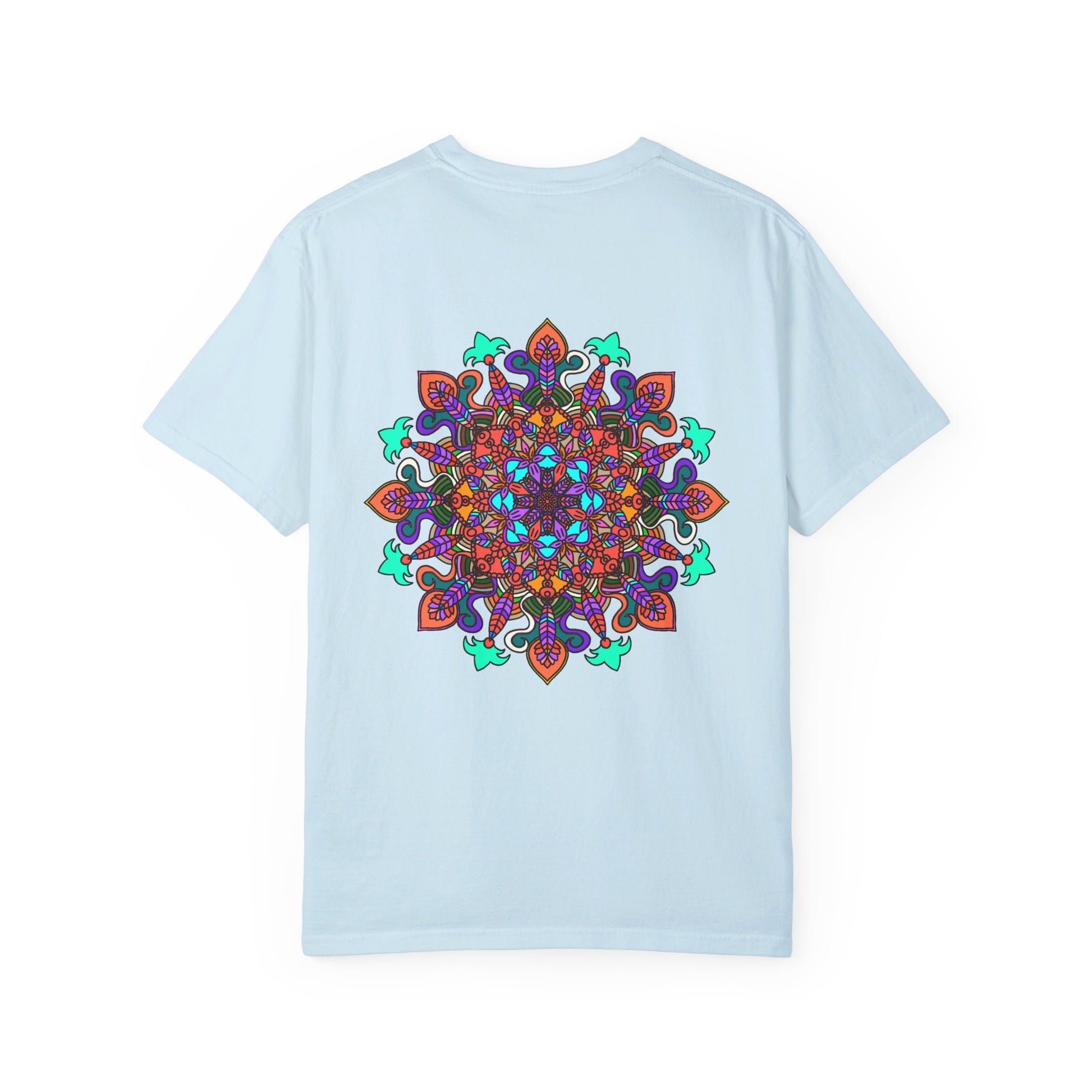 Unisex Mandala T-Shirt made with 100% Ring-Spun Cotton, featuring Hand-Drawn Mandala Art and Garment-Dyed for Extra Comfort