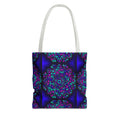 Kaleidoscope Mandala Tote Bag — Vibrant Neon Floral Pattern