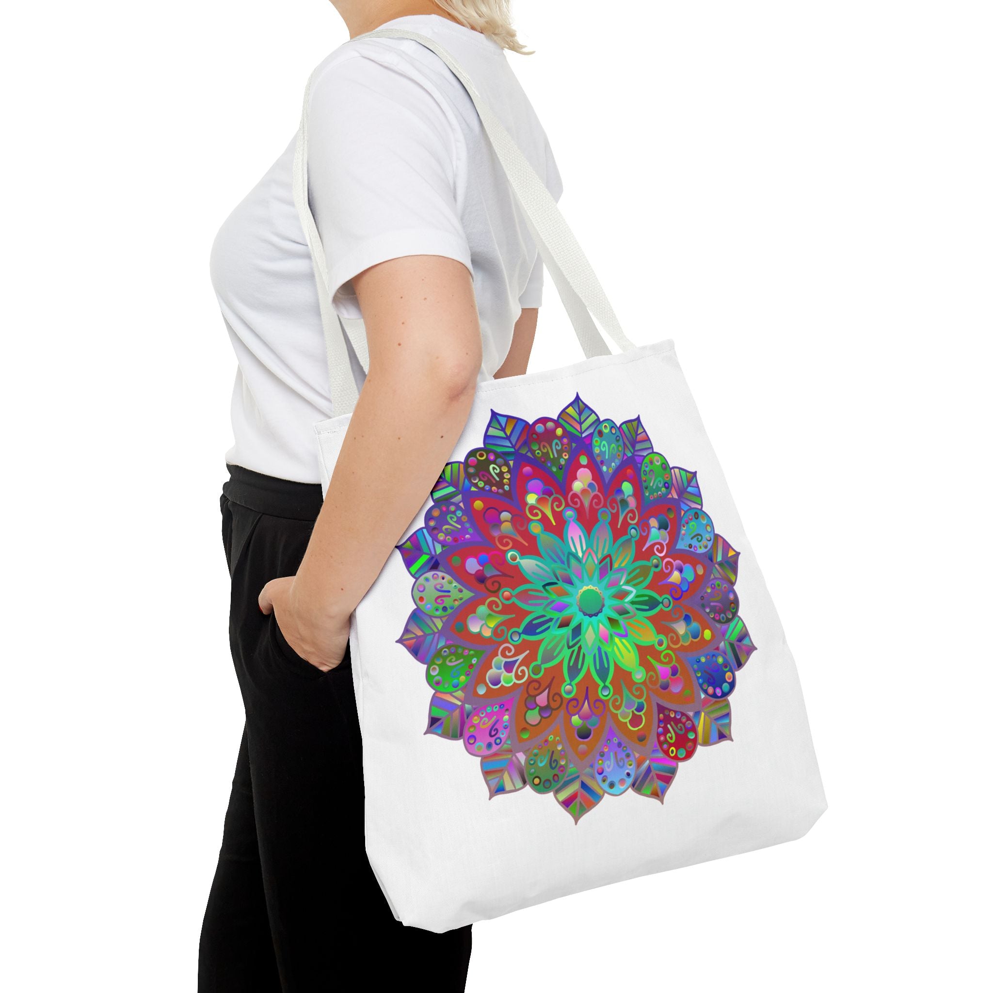 Vibrant and eye-catching Colorful Mandala Tote Bag with all-over print design