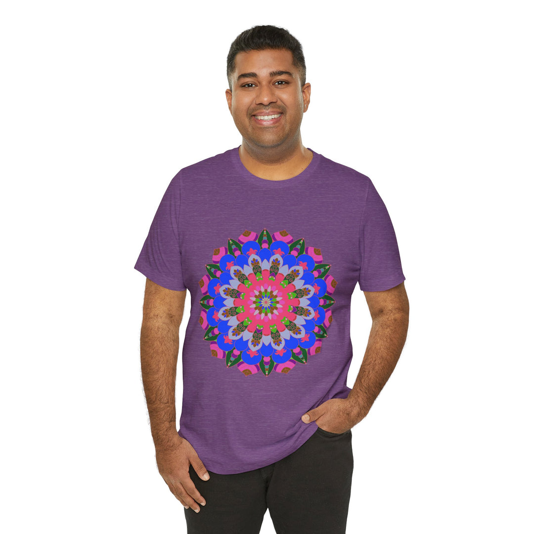 Colorful Mandala Geometric T-Shirt with vibrant hues and intricate patterns