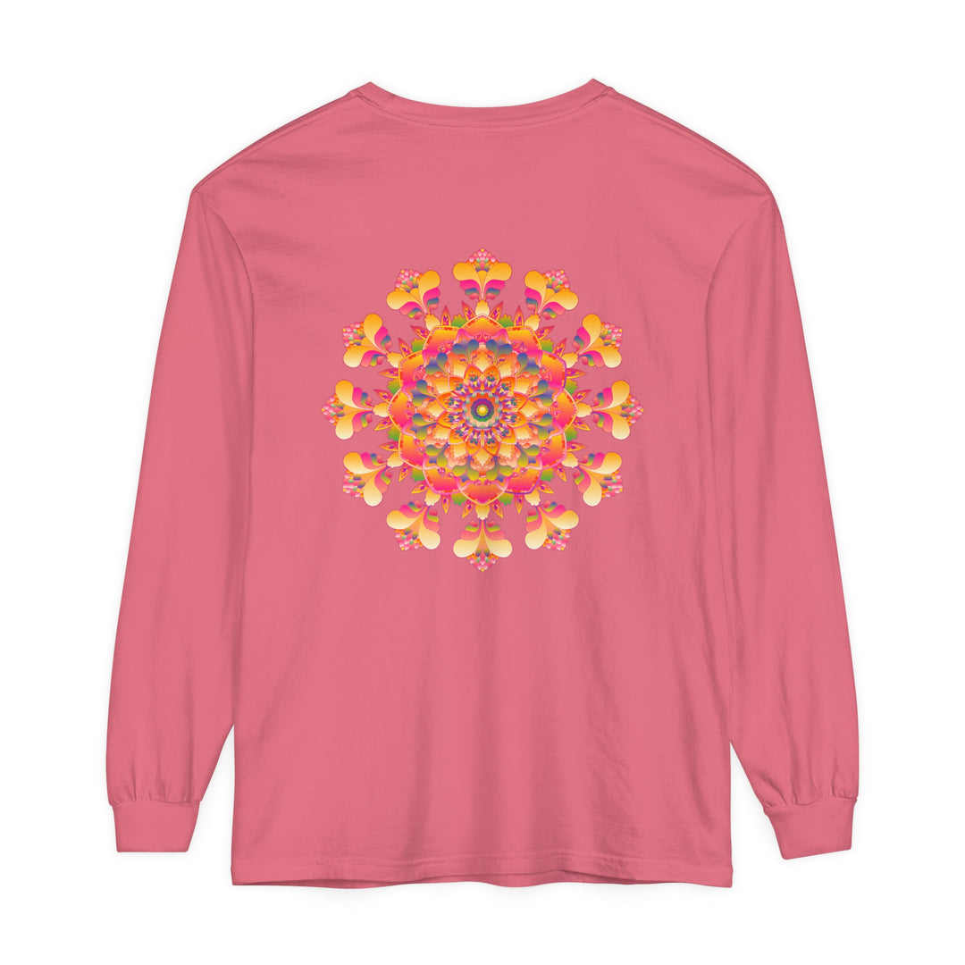 Colorful and intricate mandala design long sleeve t-shirt for both men and women