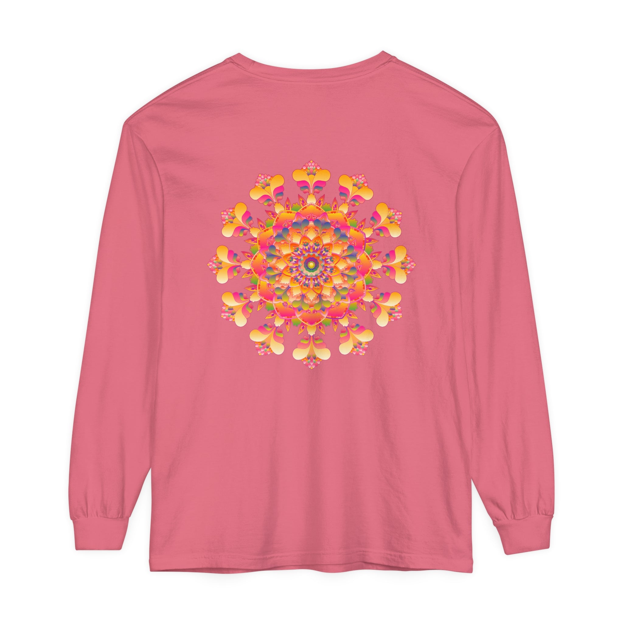 Colorful and intricate mandala design long sleeve t-shirt for both men and women