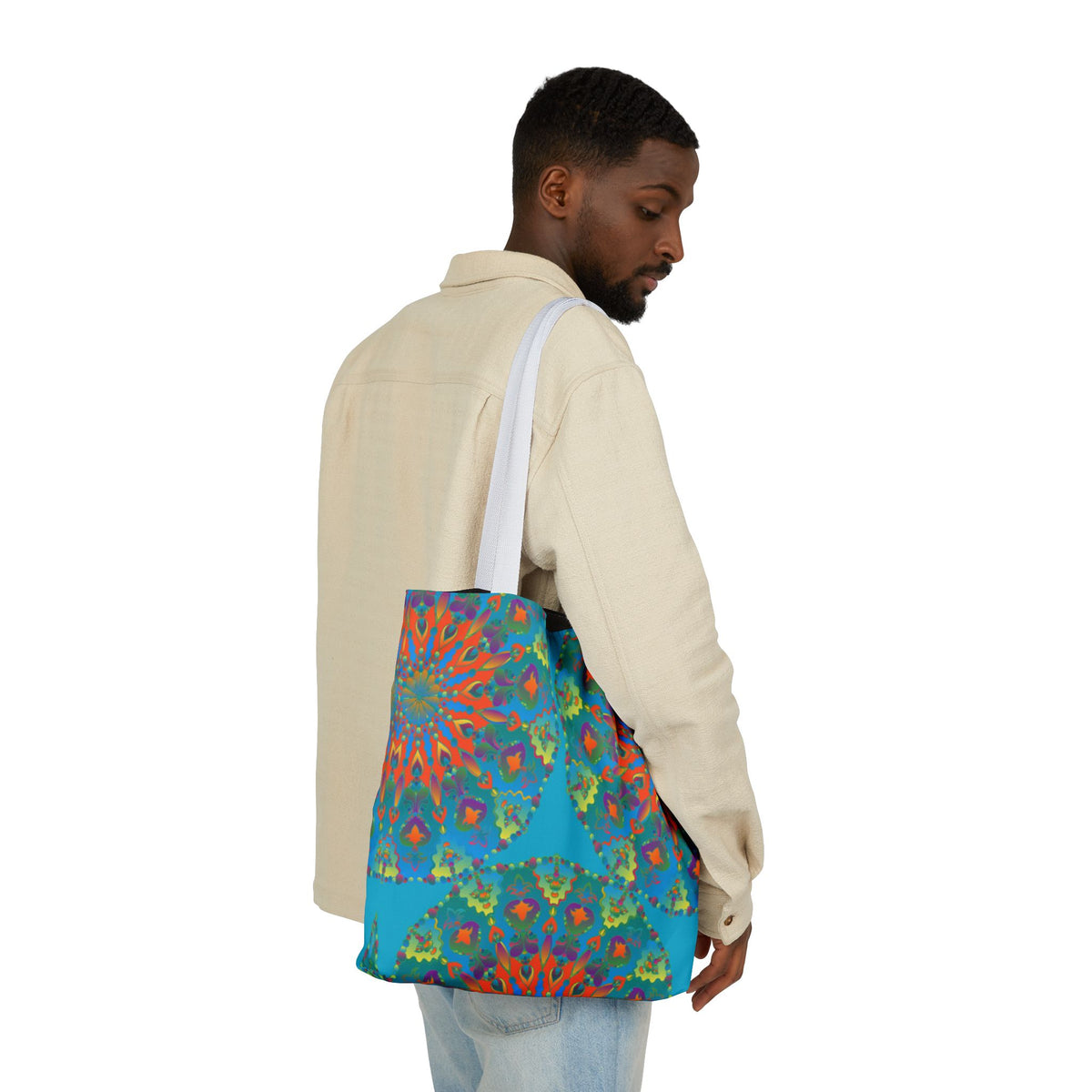 Canvas Tote Bag in Bright Tropical Colors for Summer Fun
