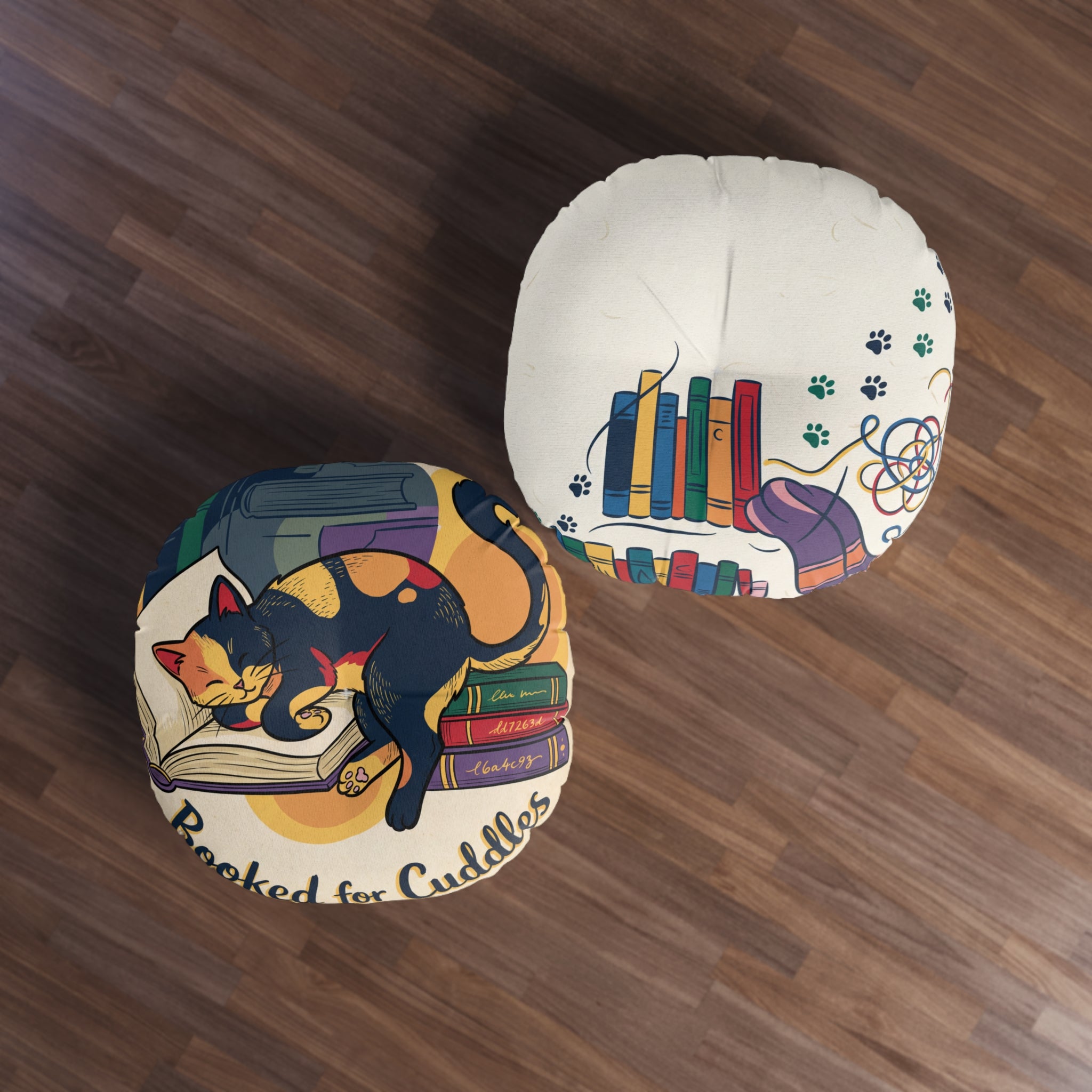 Dark Academia Cat Floor Pillow — Cozy Study Cushion