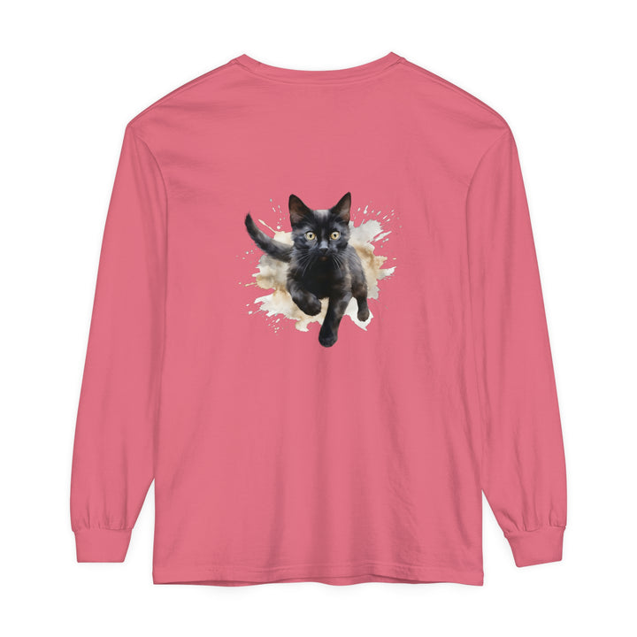  Stylish Black Cat Watercolor Splash T-Shirt with comfortable and soft fabric