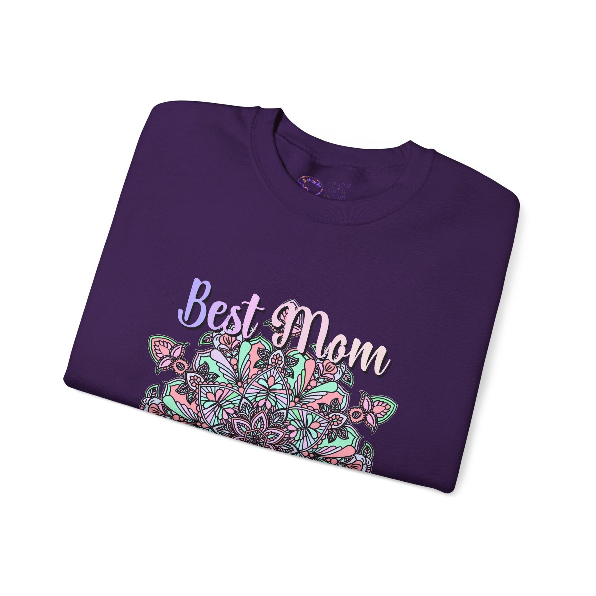 Mandala Design Sweatshirt in Soft Pink and Lavender for Moms