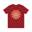 A stunning, vibrant mandala tee, designed to evoke spiritual peace and harmony through its intricate and colorful pattern