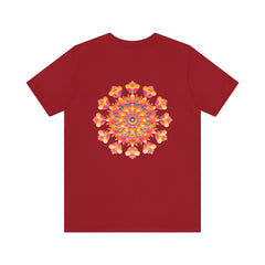 A stunning, vibrant mandala tee, designed to evoke spiritual peace and harmony through its intricate and colorful pattern