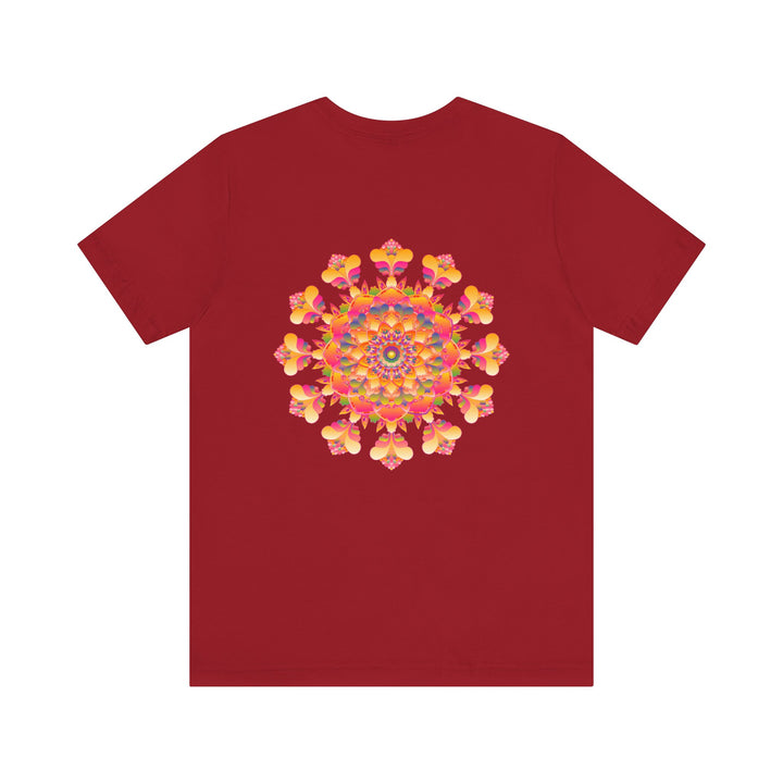 A stunning, vibrant mandala tee, designed to evoke spiritual peace and harmony through its intricate and colorful pattern