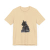 Mysterious Black Cat Watercolor Tee, a unique and stylish shirt featuring a captivating watercolor design of a black cat on a soft, comfortable fabric