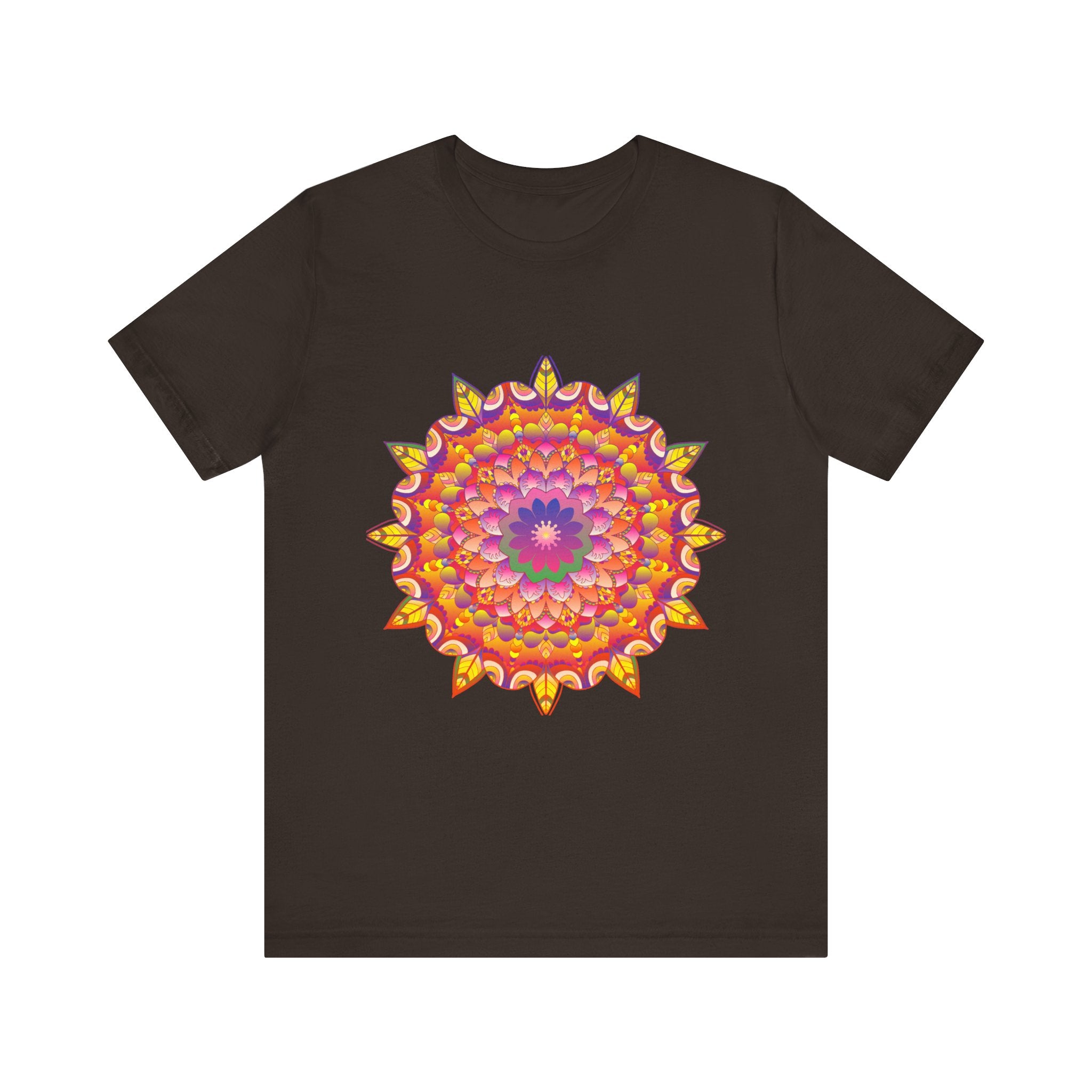 Colorful and intricate mandala design tee featuring psychedelic art, perfect for adding vibrancy to your wardrobe