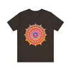 Colorful and intricate mandala design tee featuring psychedelic art, perfect for adding vibrancy to your wardrobe