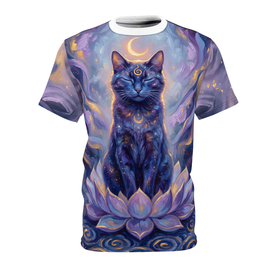 Mystic Cat Spirit Oil Painting All-Over Tee