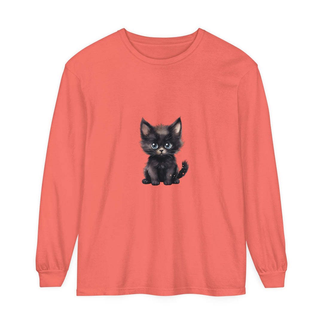 Cute Kitten with Blue Eyes Long Sleeve T-Shirt Alt Text 15