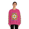 Handmade crewneck sweatshirt with vibrant and detailed mandala design